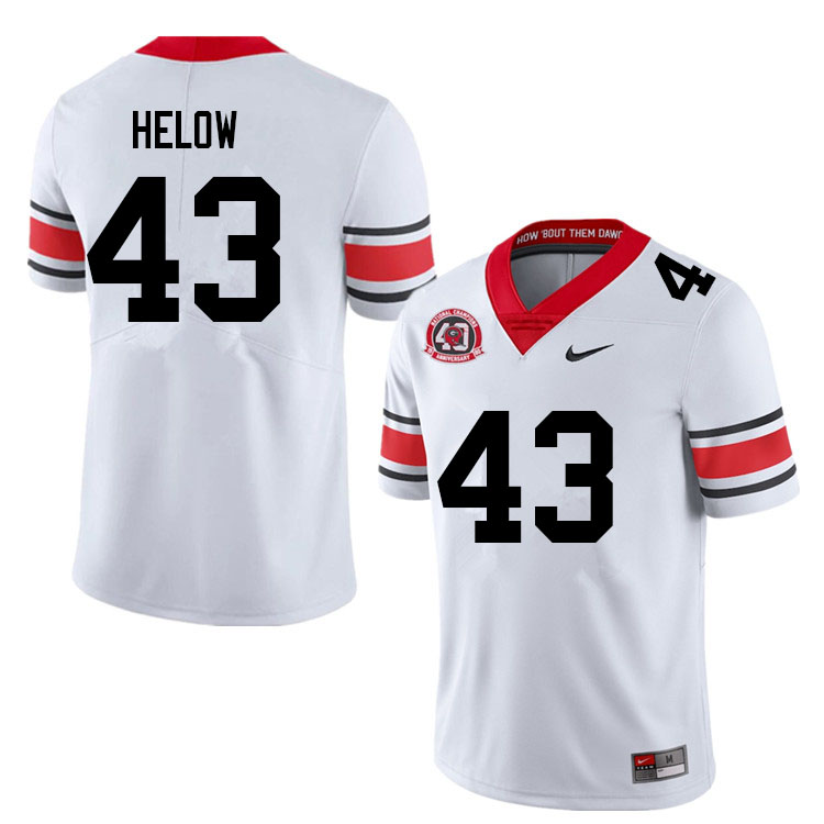 Georgia Bulldogs #43 Matthew Helow College Football Jerseys Sale-40th Anniversary